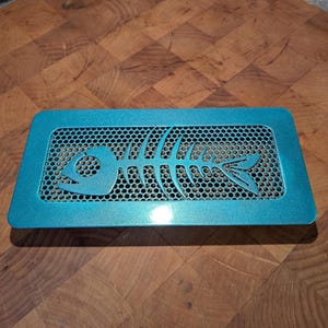 Fishbone / 4 x 10 Custom Heating Vents / Powder Coated Metal Floor Ducts / Colourful Registers / Unique Craftsman Home / Floor Grills / HVAC