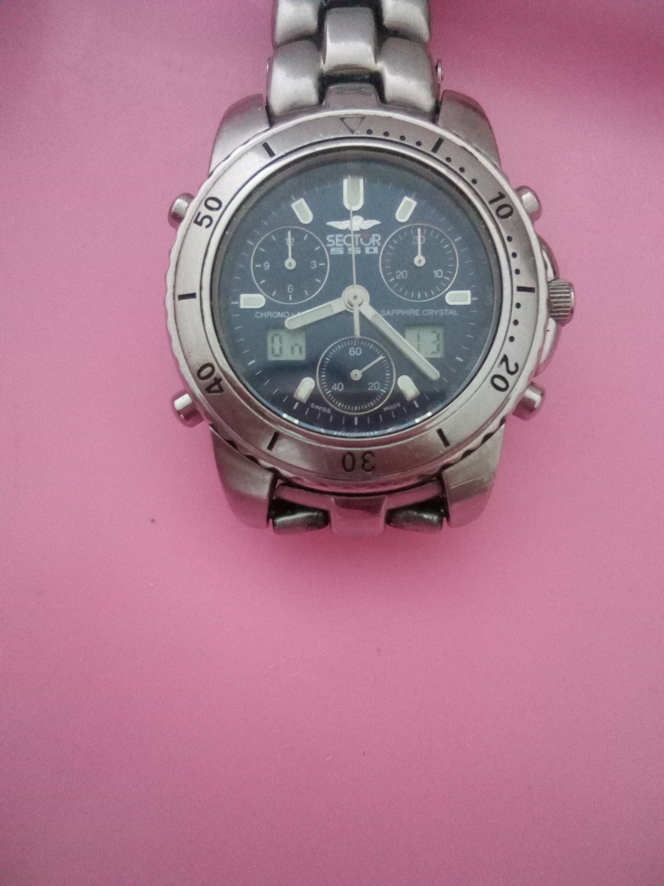 Watch Sector Chrono Alarm Sapphir Crystal Swiss Made Etsy