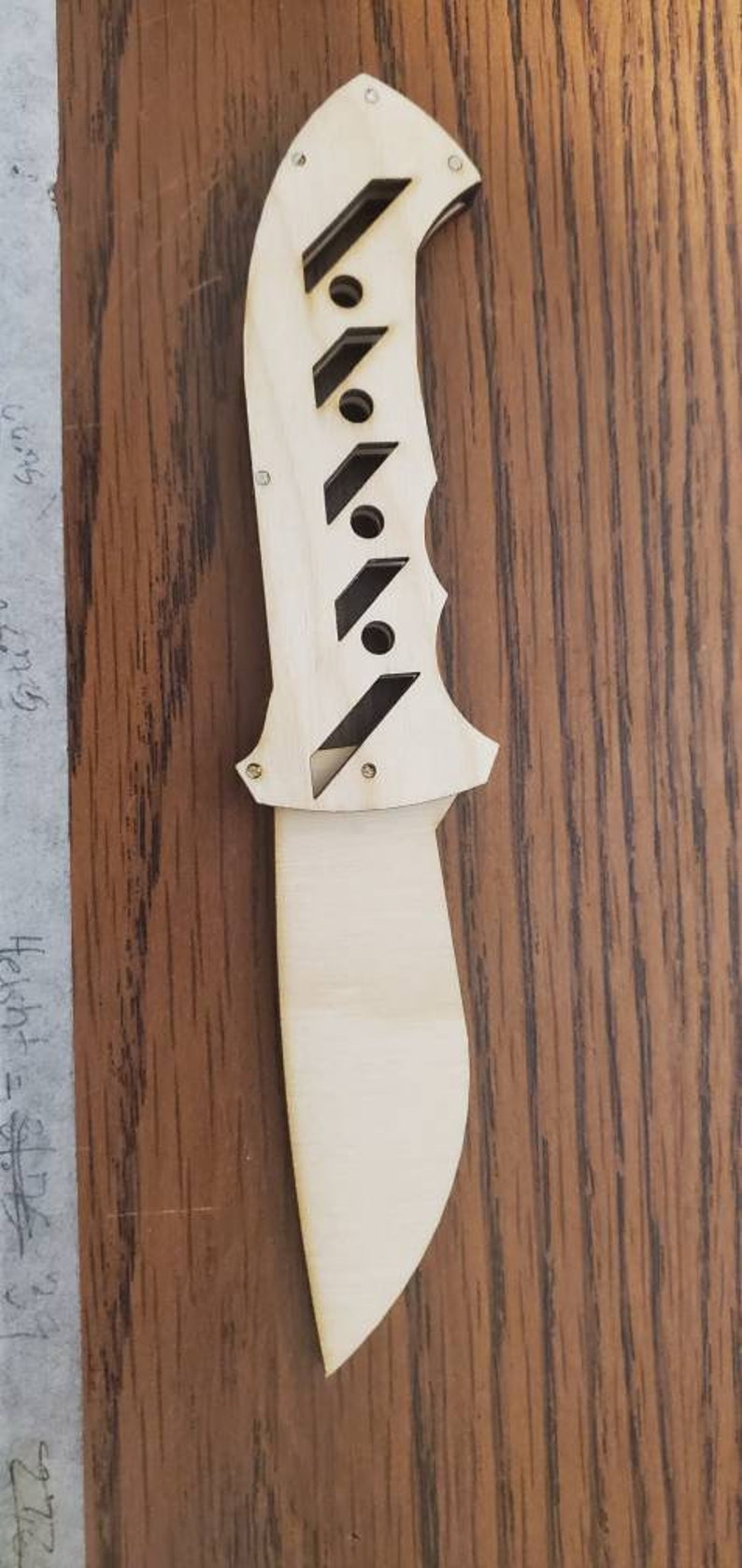 Laser Cut Folding Pocket Knife DIY Kit Wooden Knife Kit Etsy