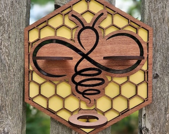 Double File! Laser Cut honeycomb and bee Plant Propagation Station  - bud vase  and Sun Catcher - air plant holder - File Only!!