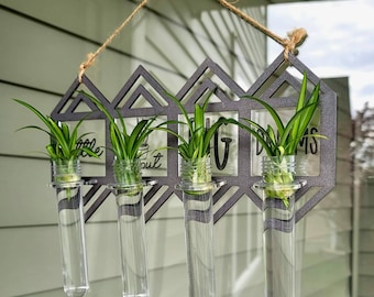 Laser Cut Art Deco 3 & 4 Tube Plant Propagation Stations / bud vases - air plant holder - File Only!