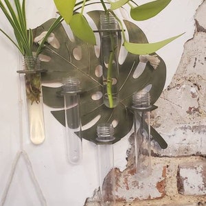 Laser cut Monstera Leaf 5 tube Propagation station - bud vase - air plant holder - File Only!