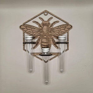 Laser Cut Bumble Bee Plant Propagation station bud vase air plant holder File Only image 3