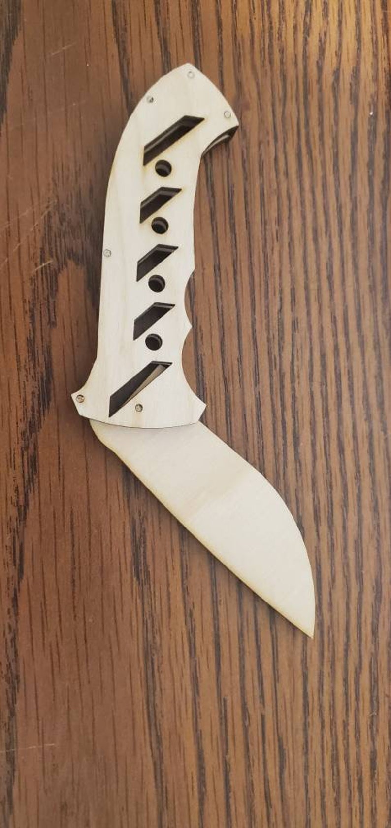 Laser Cut Folding Pocket Knife DIY Kit Wooden Knife Kit Etsy