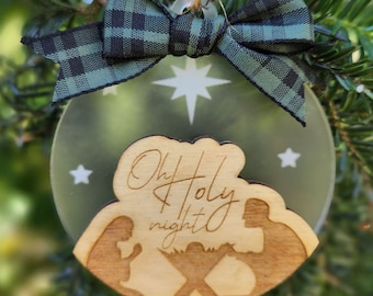 Christmas Tree Ornament / Oh Holy Night / Christmas Ornament - Holiday Ornament - customizable ornaments! - FILE ONLY
