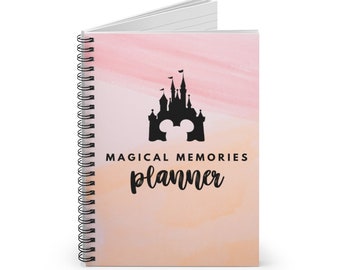 Disney Vakantie Reis Magische Herinneringen Planner Spiral Notebook - Geregeerde lijn met zak