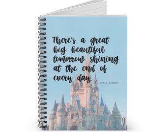 Big Beautiful Tomorrow Disney Quote Magic Kingdom Castle spiraalvormig notitieboekje - gelinieerde lijn met zak