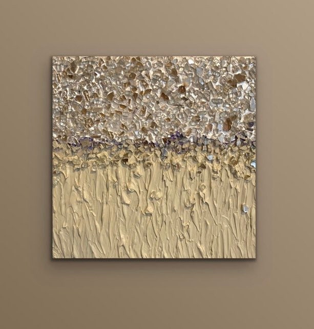 Mirrored Musings, Modern Art, Acrylic and Crushed Glass, Original