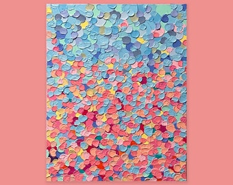Happy, Original Acrylic Art, 16 x 20, Multicolored, Abstract, Textured, Canvas