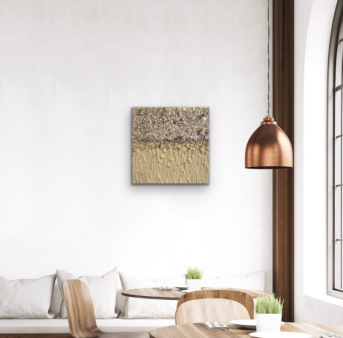 Mirrored Musings, Modern Art, Acrylic and Crushed Glass, Original