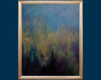 Eternity Within, Acrylic Art, 20 x 16, Abstract Art, Blue and Gold