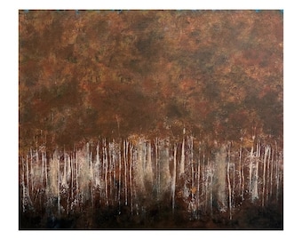 October Forest, Original Acrylic Art, Autumn Forest, 24 x 20, Abstract Art, Fall, Autumn
