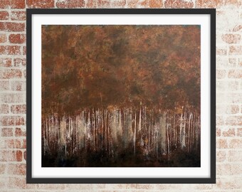Autumn Forest Abstract: Original Acrylic Painting on Canvas (24x20)