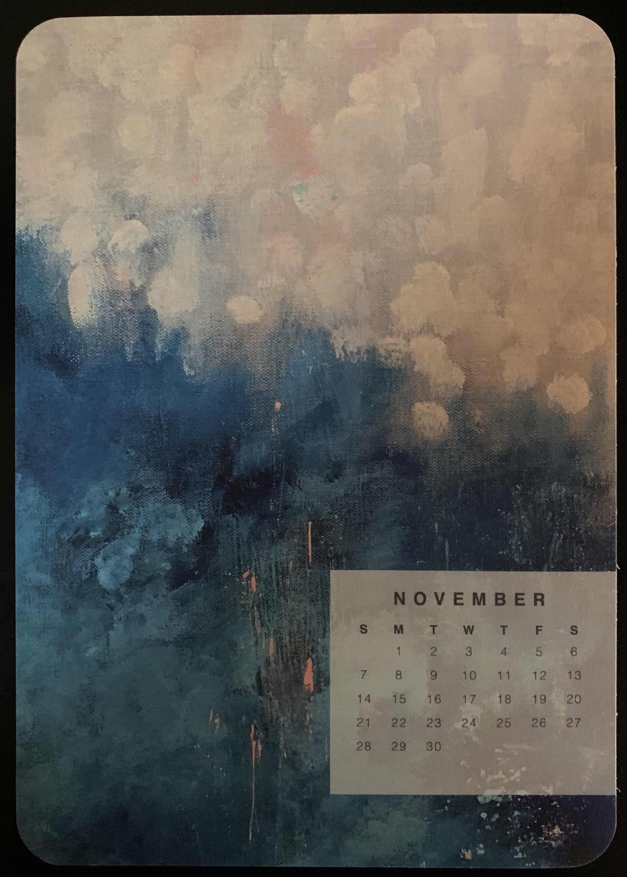 Calendar Abstract Art with Easel 2021