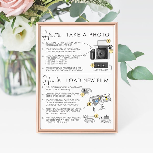 Instax Wide Photo Guestbook Instant Download 8x10 Printable // Printable Wedding Reception Sign