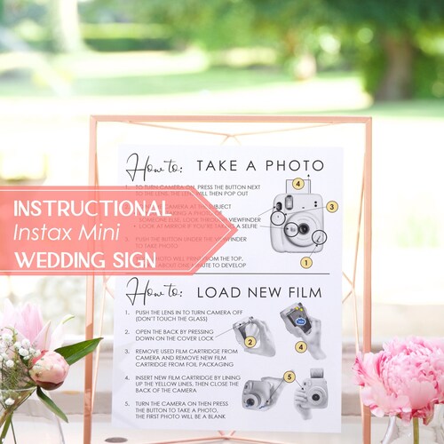 Instax Mini Photo Guestbook Sign Camera Instructions Wedding - Etsy