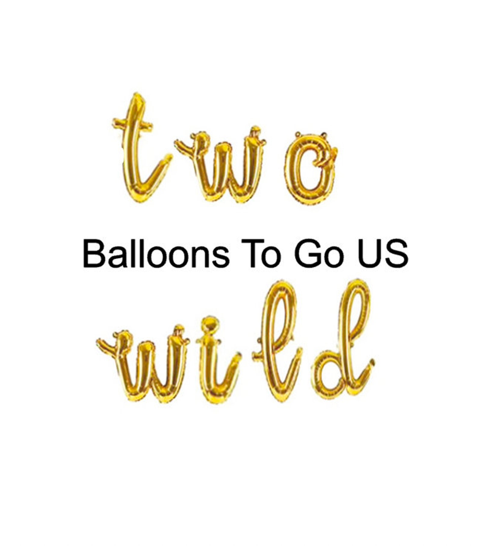 Two Wild Gold Script Letter Balloons~birthday Gold~jungle Birthday ...