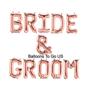 BRIDE & GROOM Letter Balloon Banner-Wedding Decorations - Engagement Party Decorations