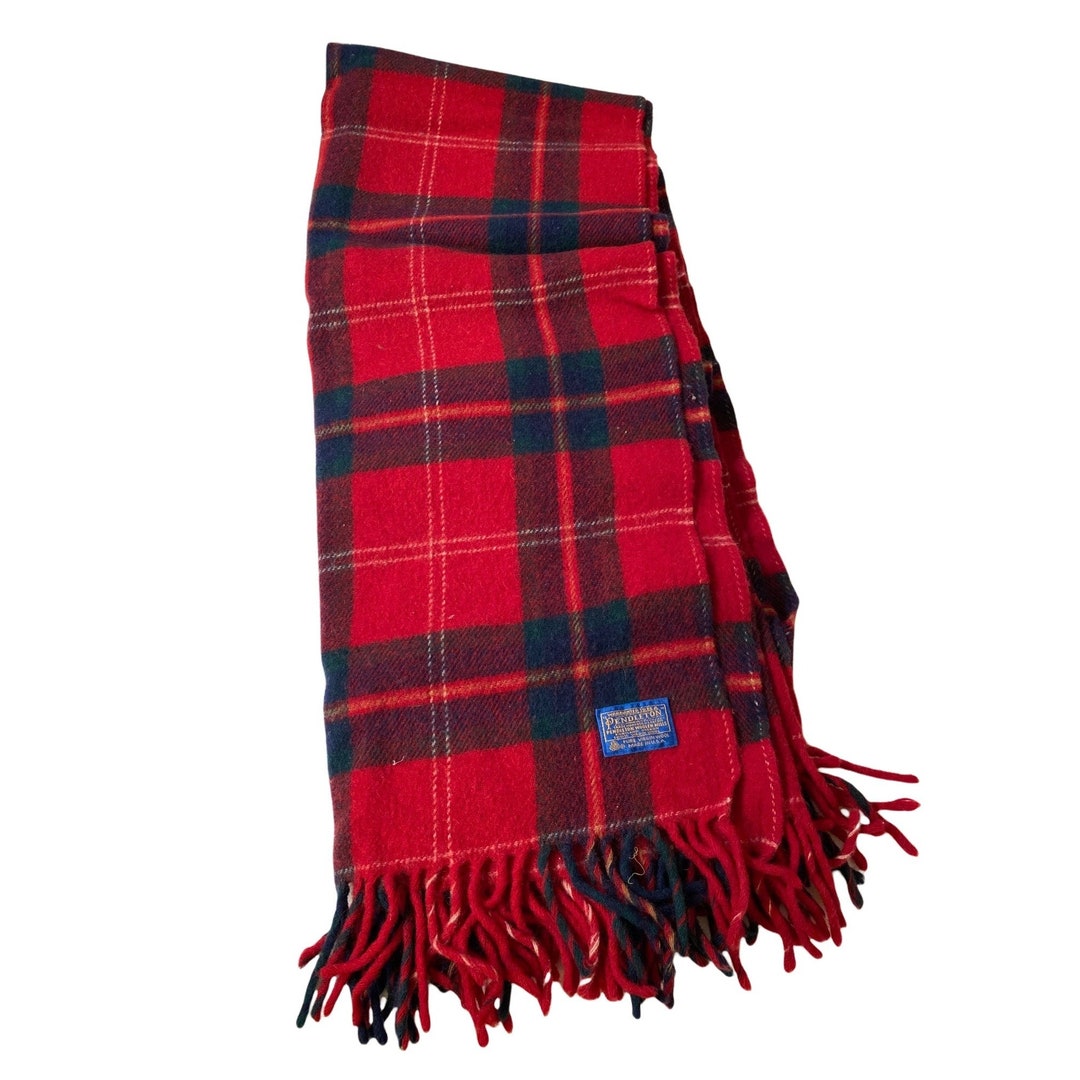 Pendleton USA Wool Stadium Lap Blanket Fringe 62 X 49 Red Etsy