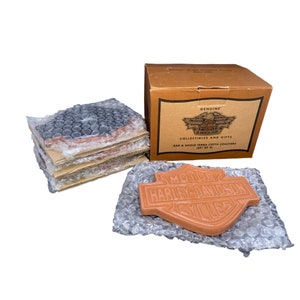 Harley-Davidson Bar & Shield Terra Cotta Coasters 4 box