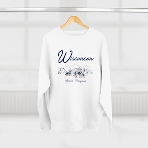 Wisconsin America&#39;s Dairyland Unisex Premium Crewneck Sweatshirt