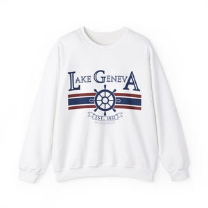 Lake Geneva Wisconsin Sweater Sail Boating Unisex Heavy Blend™ Crewneck Sweatshirt