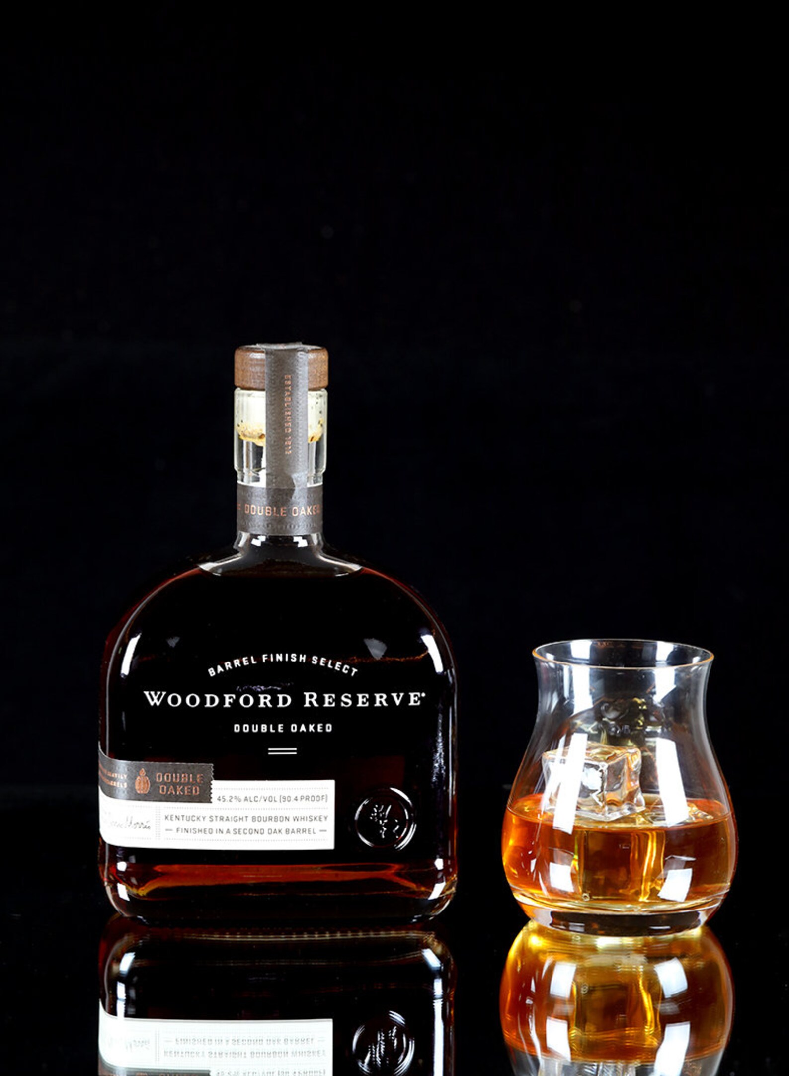 Woodford Reserve Double Oaked Whiskey on the Rocks. Poster Art Etsy