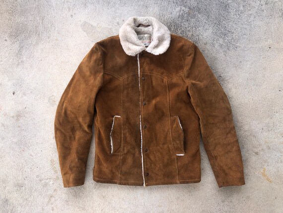 Vintage 1970s Schott Rancher Sherling Lined Suede