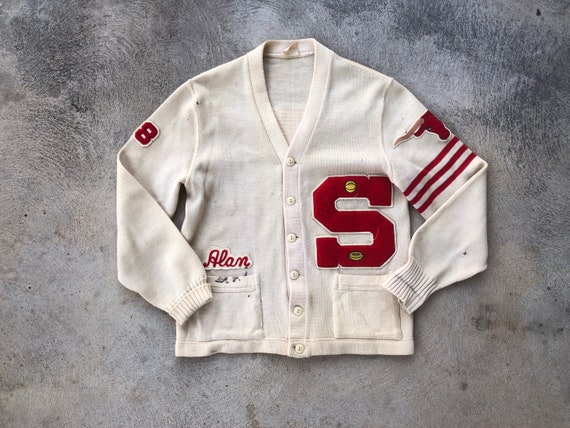 Vintage 1958 Collegiate Varsity Cardigan Nelson Kn