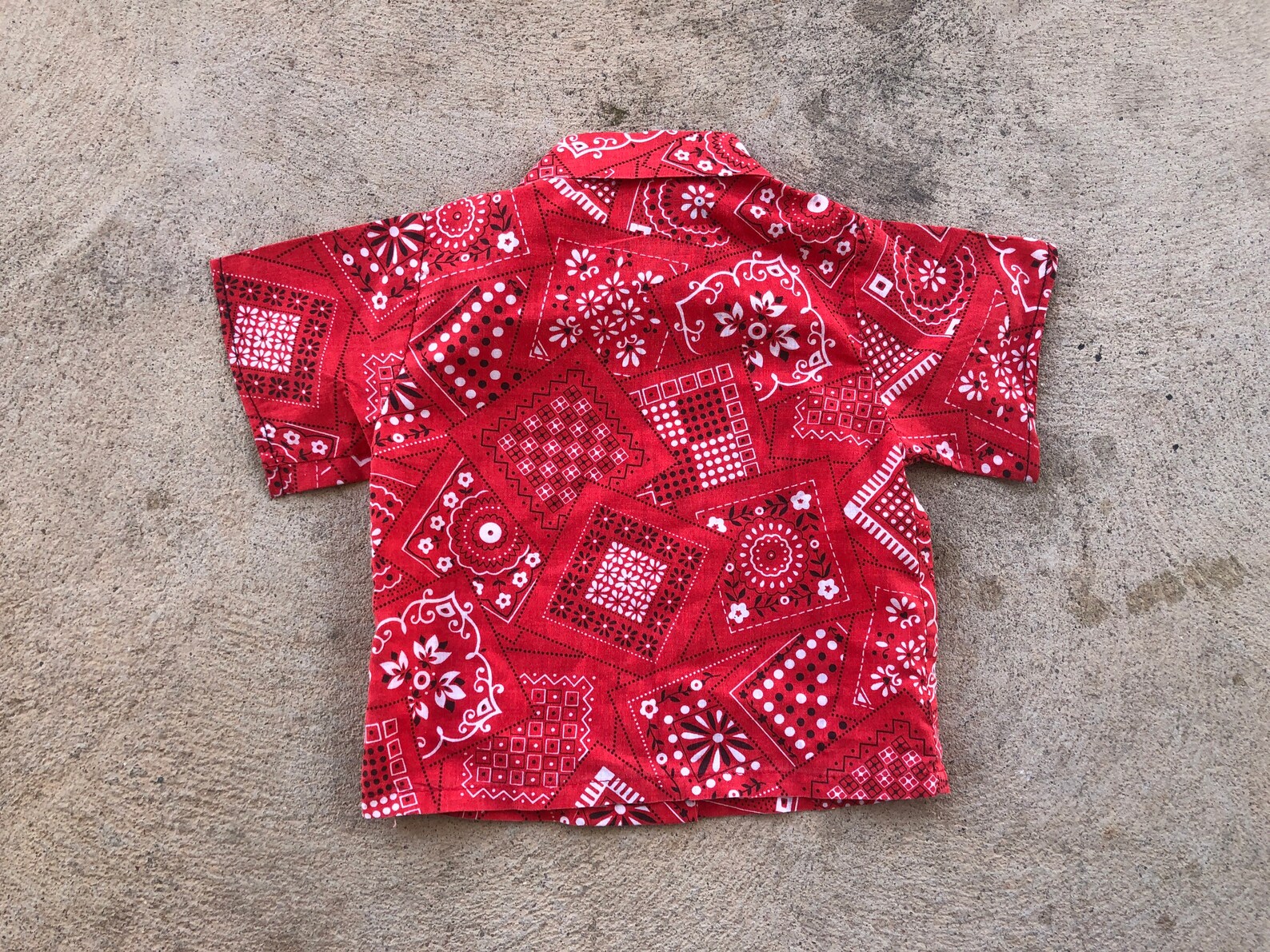 Vintage 1950s/60s Red Paisley Bandanna Button Up Shirt Etsy