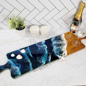 Extra Large Charcuterie Board / Cheese board / Serving tray with Resin art/ Epoxy Board