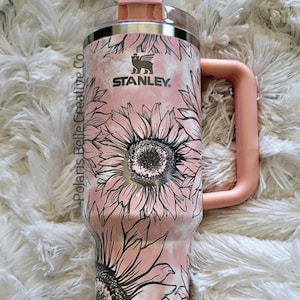 Sunflower Engraved Tumbler (40oz/30oz) - Custom Laser Engraved Stanley, Yeti, Hydro Flask, Hydrojug, Simply Modern - Personalized Gift