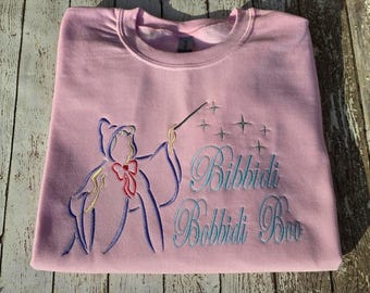 Embroidered Cinderella's Fairy Godmother Sweatshirt - WDW Bibbidi Bobbidi Boo Crewneck - Vacation Sweater MK