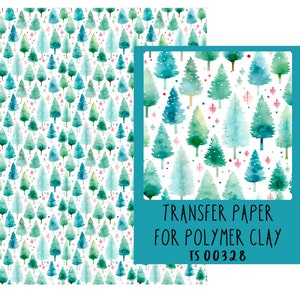 Christmas trees Transfer Paper for Polymer Clay TS00328