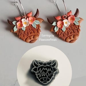 Cute Highland Cow clay cutter