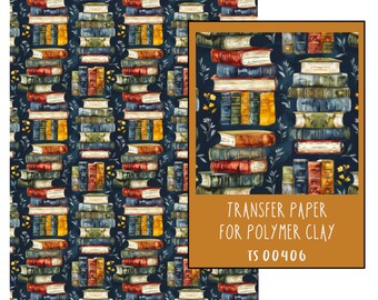 Bücher-Transferpapier für Polymer Clay. TS00406