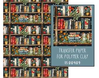 Bücher-Transferpapier für Polymer Clay. TS00409