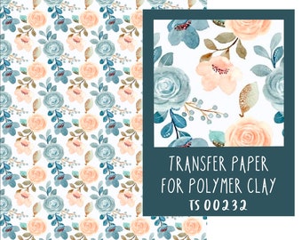Spring Florals Transfer Paper for Clay. TS00232