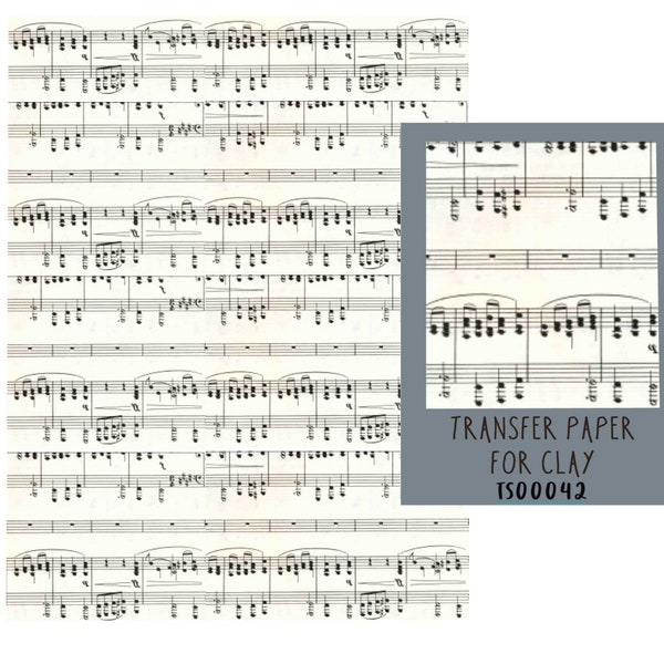 Music sheets Transfer Paper for Polymer Clay TS00042