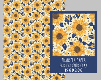 Sunflower Transfer paper for clay. TS00200
