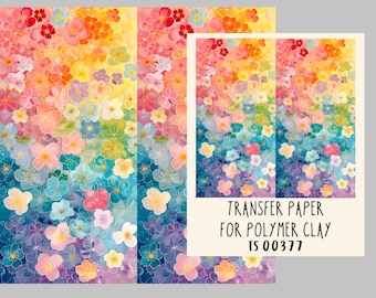 Floral Transfer Paper for Polymer Clay. TS00377