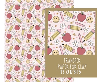 Back to school Transfer Paper for Polymer Clay. TS00315