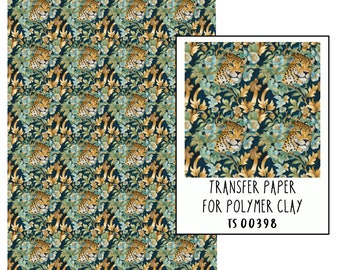 Leopard Transfer paper for polymer clay. TS00398