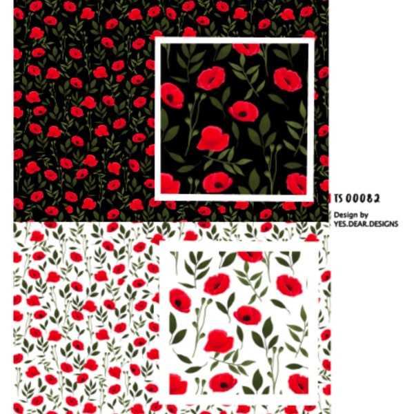 Poppy Transfer Paper for Polymer Clay (waterless application) TS00082