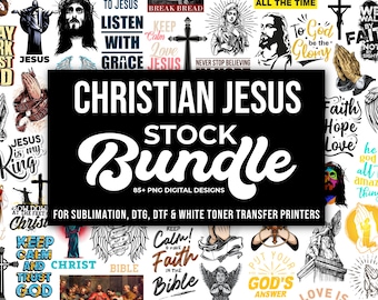 PNG Christian God Jesus Design Bundle, For Sublimation, DTG, DTF, Transfer Printing, Digital Downloads