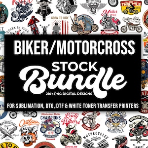 PNG Biker Motorcycle Design Bundle, For Sublimation, DTG, DTF, Transfer Printing, Digital Downloads