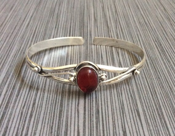 Garnet cuff shop bracelet