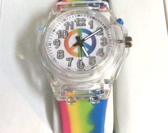RELIC Woman\'s Quartz  Wrist Watch Pride & Peace Theme Flashing Digital Billboard Relic Digital Wristwatches for sale | eBay main image 3