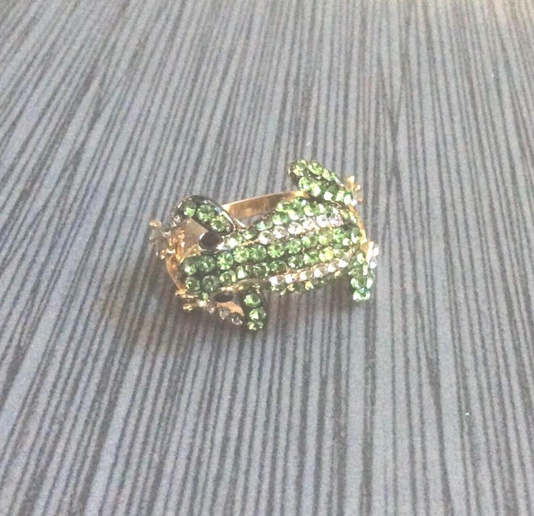 Brand New Women's Green Crystal Tree Frog Ring Size 9, Ready to Be ...