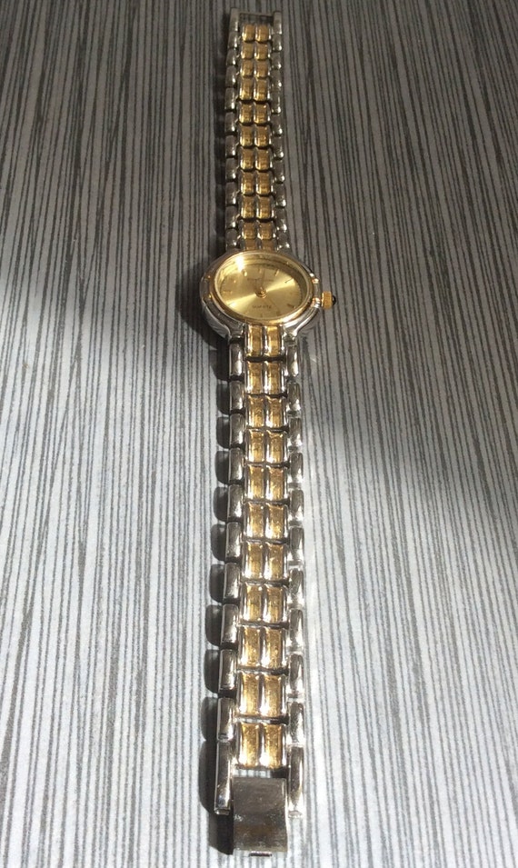 Oleg Cassini Women's Two-Tone Watch Round Gold Di… - image 2